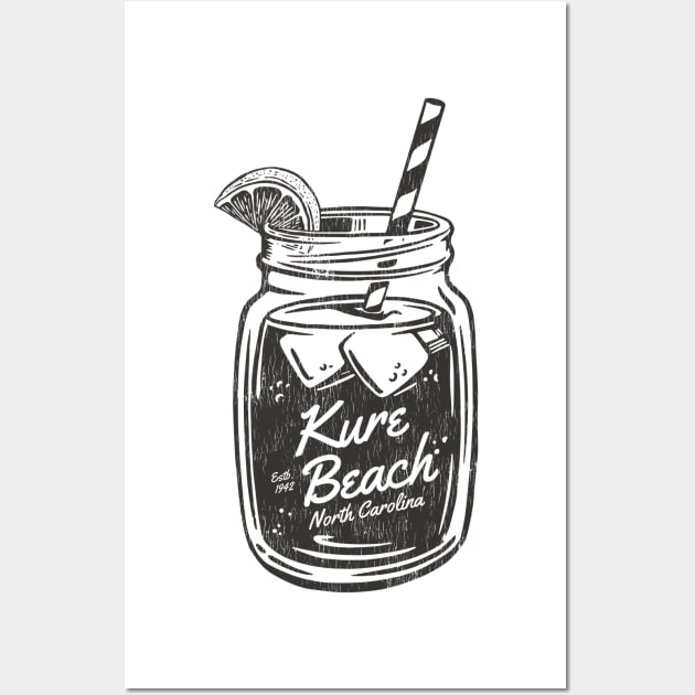 Kure Beach, NC Summertime Vacationing Mason Jars Sippin' Wall Art by Contentarama